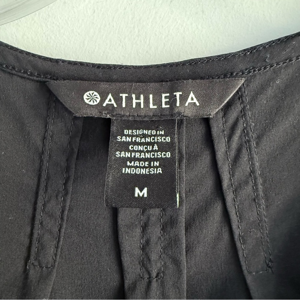 Athleta Flex Jumpsuit Black Size 12 588230 Cinch Wide Leg Outdoor Travel - Picture 13 of 16